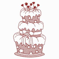 Redwork Cakes 09(Sm) machine embroidery designs