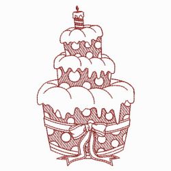 Redwork Cakes 10(Lg) machine embroidery designs