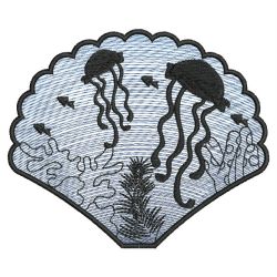 Sea Creatures Silhouettes 04(Md) machine embroidery designs