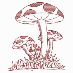 Redwork Mushroom 01(Sm) machine embroidery designs