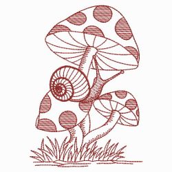 Redwork Mushroom 02(Lg) machine embroidery designs