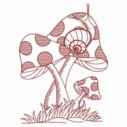 Redwork Mushroom 05(Lg) machine embroidery designs