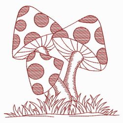 Redwork Mushroom 10(Sm) machine embroidery designs