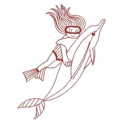 Redwork Ocean Divers 07(Md) machine embroidery designs