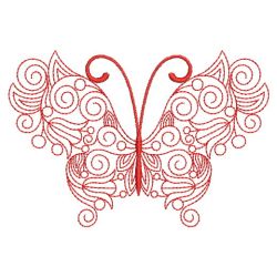 Redwork Floral Butterflies 02(Md) machine embroidery designs