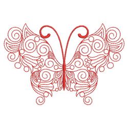 Redwork Floral Butterflies 02(Lg)