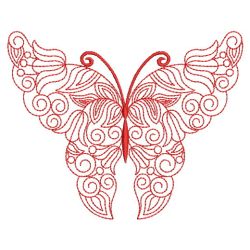 Redwork Floral Butterflies 03(Md) machine embroidery designs