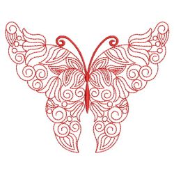 Redwork Floral Butterflies 03(Lg) machine embroidery designs