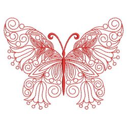 Redwork Floral Butterflies 04(Md) machine embroidery designs