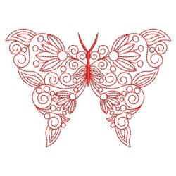 Redwork Floral Butterflies 07(Md) machine embroidery designs