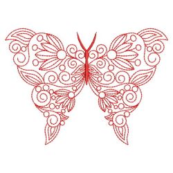 Redwork Floral Butterflies 07(Lg)