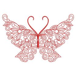 Redwork Floral Butterflies 09(Md) machine embroidery designs