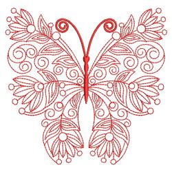 Redwork Floral Butterflies 10(Lg)