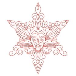 Redwork Floral Stars 10(Lg)