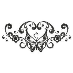 Blackwork Curly Butterfly 2(Lg) machine embroidery designs