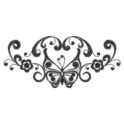 Blackwork Curly Butterfly 2(Md) machine embroidery designs
