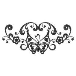 Blackwork Curly Butterfly 2(Sm) machine embroidery designs