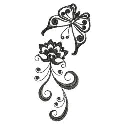 Blackwork Curly Butterfly 2 02(Md)
