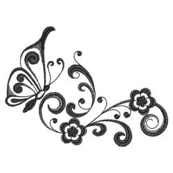 Blackwork Curly Butterfly 2 03(Lg) machine embroidery designs