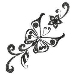 Blackwork Curly Butterfly 2 07(Sm) machine embroidery designs