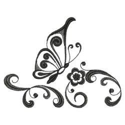 Blackwork Curly Butterfly 2 09(Sm) machine embroidery designs