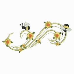 Swirly Bees 01(Lg) machine embroidery designs