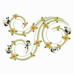 Swirly Bees 05(Sm) machine embroidery designs