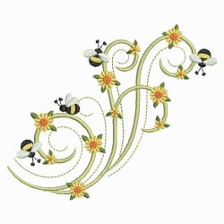 Swirly Bees 09(Lg) machine embroidery designs