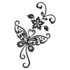 Blackwork Curly Butterfly 01(Sm)