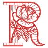 Redwork Rose Alphabets 18
