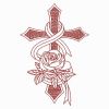 Redwork Rose Cross 2 07(Lg)