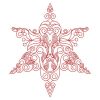 Redwork Floral Stars(Lg)