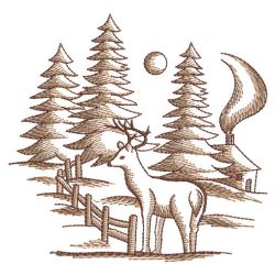 Toile Christmas Scene 03(Sm) machine embroidery designs