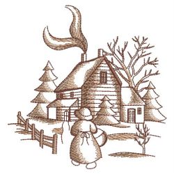 Toile Christmas Scene 06(Sm) machine embroidery designs