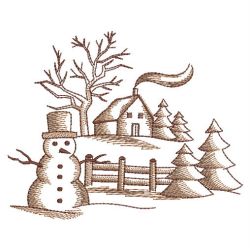 Toile Christmas Scene 07(Sm) machine embroidery designs