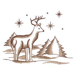 Toile Deer Scene(Md) machine embroidery designs
