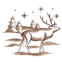 Toile Deer Scene 02(Lg) machine embroidery designs
