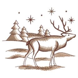 Toile Deer Scene 02(Sm) machine embroidery designs