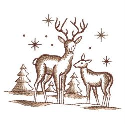 Toile Deer Scene 06(Lg) machine embroidery designs