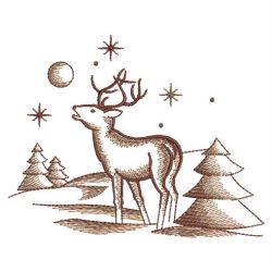 Toile Deer Scene 09(Md) machine embroidery designs