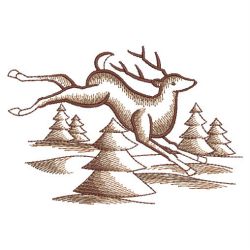 Toile Deer Scene 10(Sm) machine embroidery designs