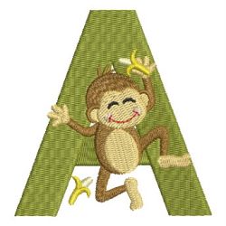 Monkey Alphabets Uppercase machine embroidery designs