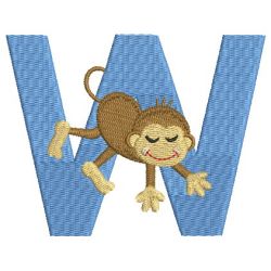 Monkey Alphabets Uppercase 23 machine embroidery designs