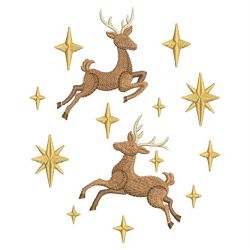 Leaping Reindeers 01(Md) machine embroidery designs