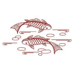 Redwork Koi Fish 01(Md) machine embroidery designs