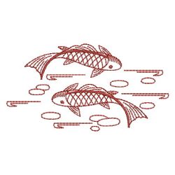 Redwork Koi Fish 01(Sm) machine embroidery designs