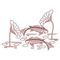 Redwork Koi Fish 02(Sm) machine embroidery designs