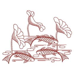 Redwork Koi Fish 03(Md) machine embroidery designs