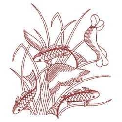 Redwork Koi Fish 05(Lg) machine embroidery designs