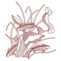 Redwork Koi Fish 05(Lg)